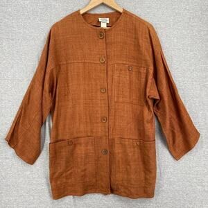 Vintage Geoffrey Beene Beenebag Top Womens Extra Large Silk Button Up USA Union